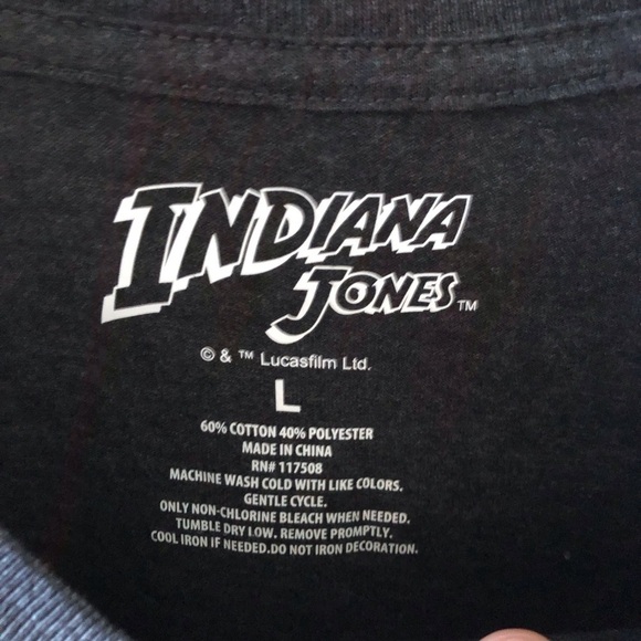 Indiana Jones & Raiders of the Lost Ark black short sleeve graphic tee in size L - Picture 3 of 4